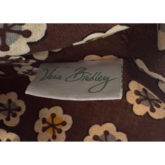Vera Bradley Quilted Floral Hobo Shoulder Bag Brown Blue White Cotton - Picture 11 of 13